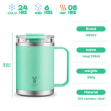 14Oz Office Cup Vacuum Tumbler Straw Cup with Lid Stainless Steel Coffee Leak-Proof Water Bottle Drink Ware for Home