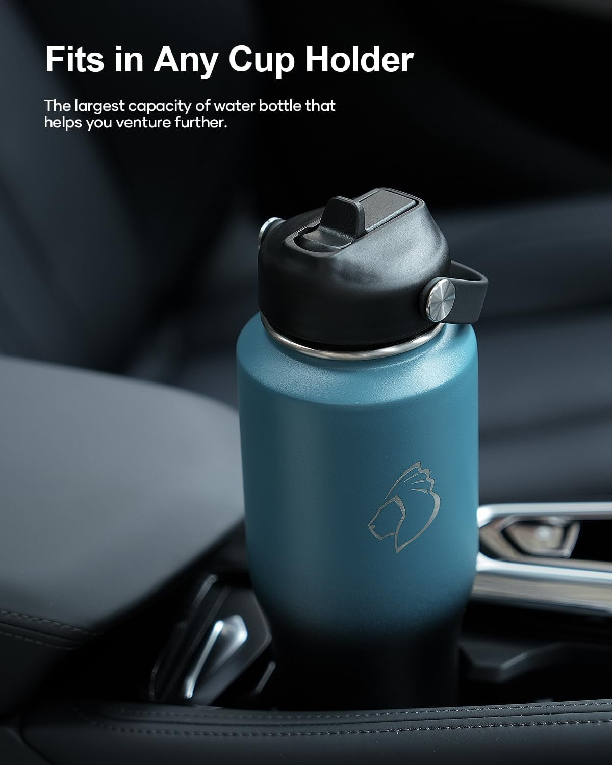 Stainless Steel Water Bottle Vacuum Insulated (Cold for 48 Hrs, Hot for 24 Hrs),32Oz Tumbler Travel Flask with Straw Lid and Flex Cap, Fit in Any Car Cup Holder,Indigo Crush