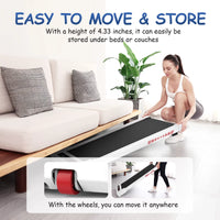 Walking Pad Treadmill under Desk, White 2.25HP Portable Mini Treadmill W/ Remote Control