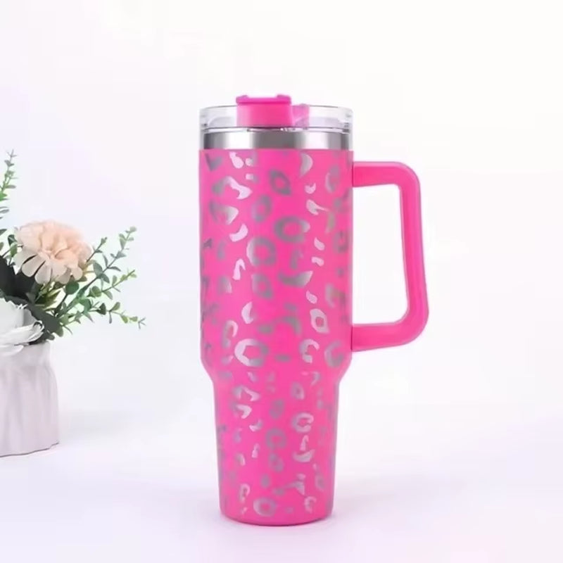 40Oz Mug Water Bottle Insulated Tumbler with Handle Lid Straw Large Capacity Stainless Steel Coffee Cup Outdoor Car Vacuum Flask