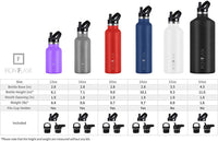 Camping & Hiking Hydration Canteens - 3 Lids (Narrow Straw/Spout Lid) Leak Proof Vacuum Insulated Stainless Steel - Hot & Cold Double Walled Sports Water Bottle