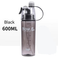 600Ml Spray Cold Water Bottle Sublimation Mist Water Bottle Reusable Gym Sports Plastic Bottle with Spray Summer