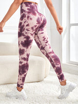 Tie-Dye Wide Waistband Active Leggings