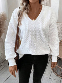 V-Neck Long Sleeve Sweatshirt