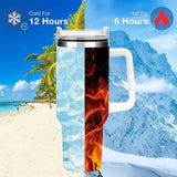 40Oz Mug Water Bottle Insulated Tumbler with Handle Lid Straw Large Capacity Stainless Steel Coffee Cup Outdoor Car Vacuum Flask