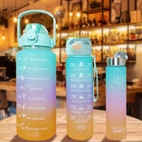 2 Liters Water Bottle Motivational Drinking Bottle Sports Water Bottle with Time Marker Stickers Portable Reusable Plastic Cups