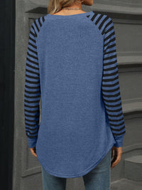 Striped Round Neck Long Sleeve T-Shirt