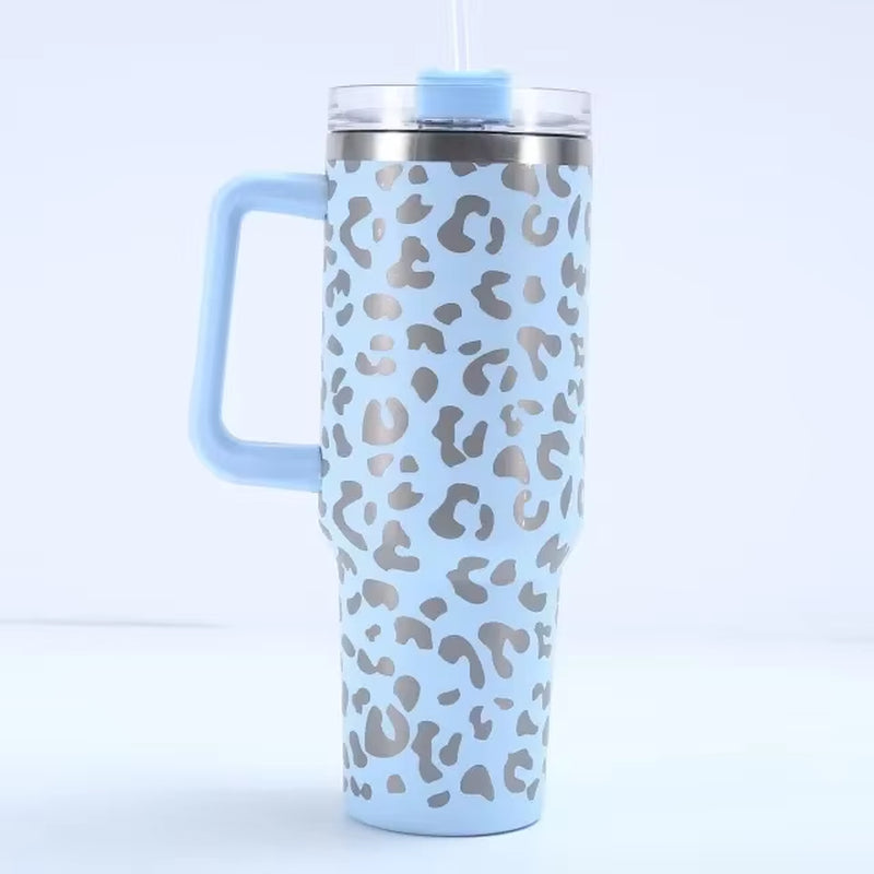 40Oz Mug Water Bottle Insulated Tumbler with Handle Lid Straw Large Capacity Stainless Steel Coffee Cup Outdoor Car Vacuum Flask