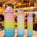 2 Liters Water Bottle Motivational Drinking Bottle Sports Water Bottle with Time Marker Stickers Portable Reusable Plastic Cups