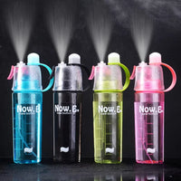 600Ml Spray Cold Water Bottle Sublimation Mist Water Bottle Reusable Gym Sports Plastic Bottle with Spray Summer