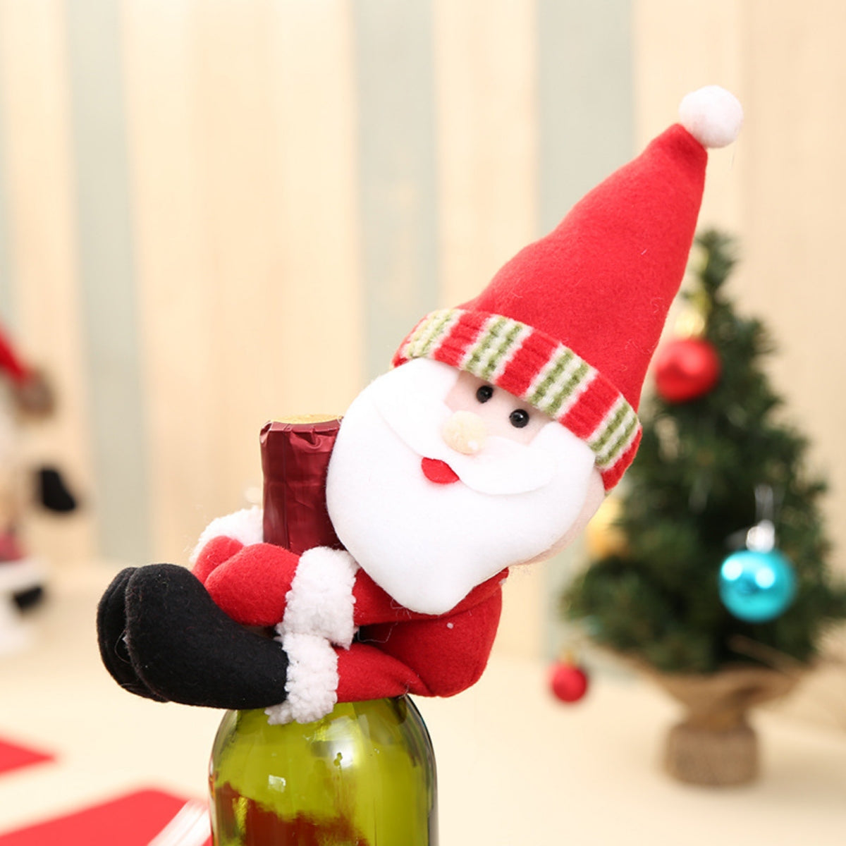 Christmas Gnome Wine Bottle Decoration