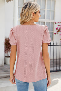 Eyelet Puff Sleeve T-Shirt