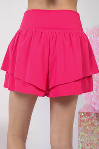 VERY J V-Shaped High Waist Layered Active Shorts