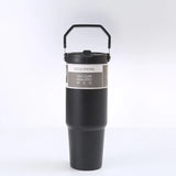 900Ml Portable Car Cup Stainless Steel Thermos Cup with Straw Travel Sports Water Bottle with Handle Cover Coffee Vacuum Flask