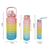 2 Liters Water Bottle Motivational Drinking Bottle Sports Water Bottle with Time Marker Stickers Portable Reusable Plastic Cups