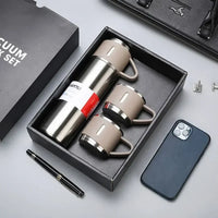 500ML Stainless Steel Vacuum Flask with Business Style Shimmering Design, Coffee Mug Thermos Bottle with Portable Carafe