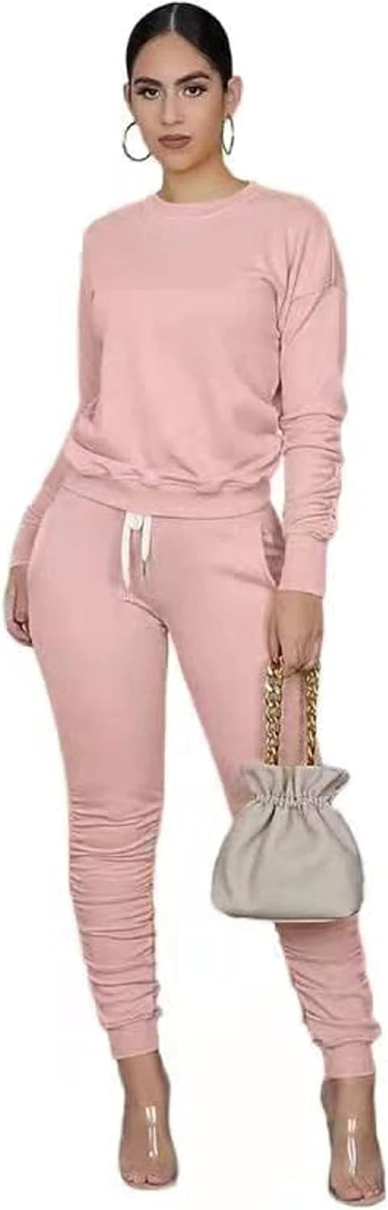 Women'S Two Piece Outfit Joggers Sets Lounge Sweatsuit Tracksuit Sweatpants Sets with Pocket