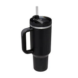 40 Oz Tumbler with Handle Lid and Straw Insulated Stainless Steel Dupe Travel Mug Iced Coffee Cup for Hot and Cold Water 40Oz