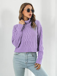 Turtleneck Dropped Shoulder Sweater